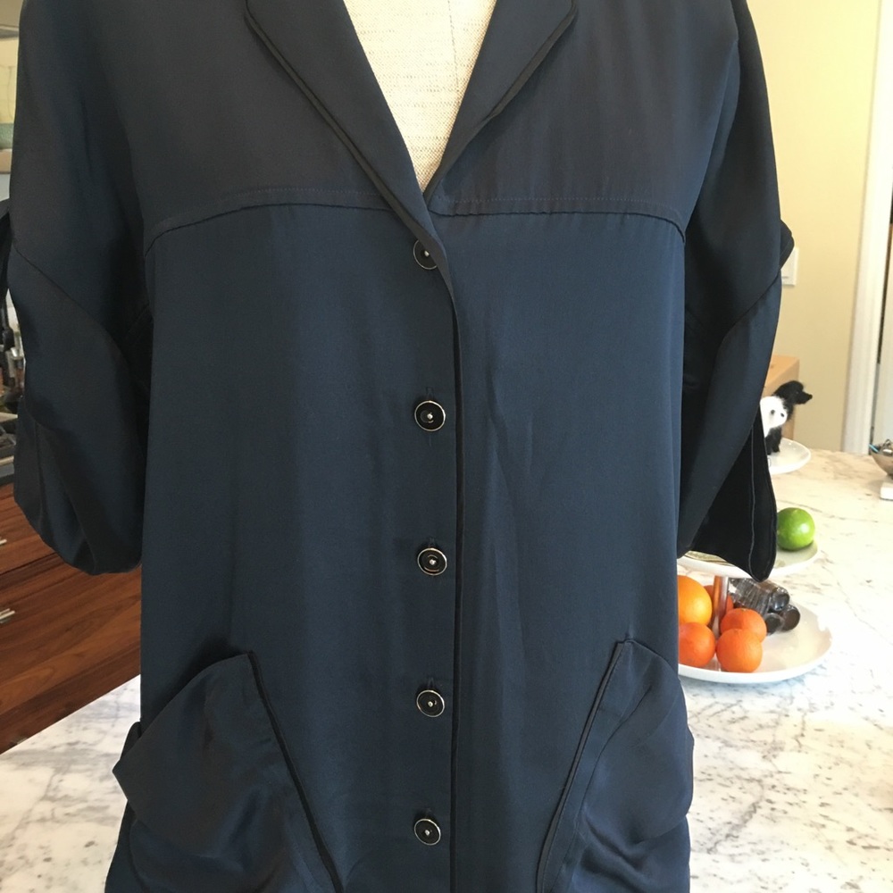 Silk satin Adam pajama style blouse